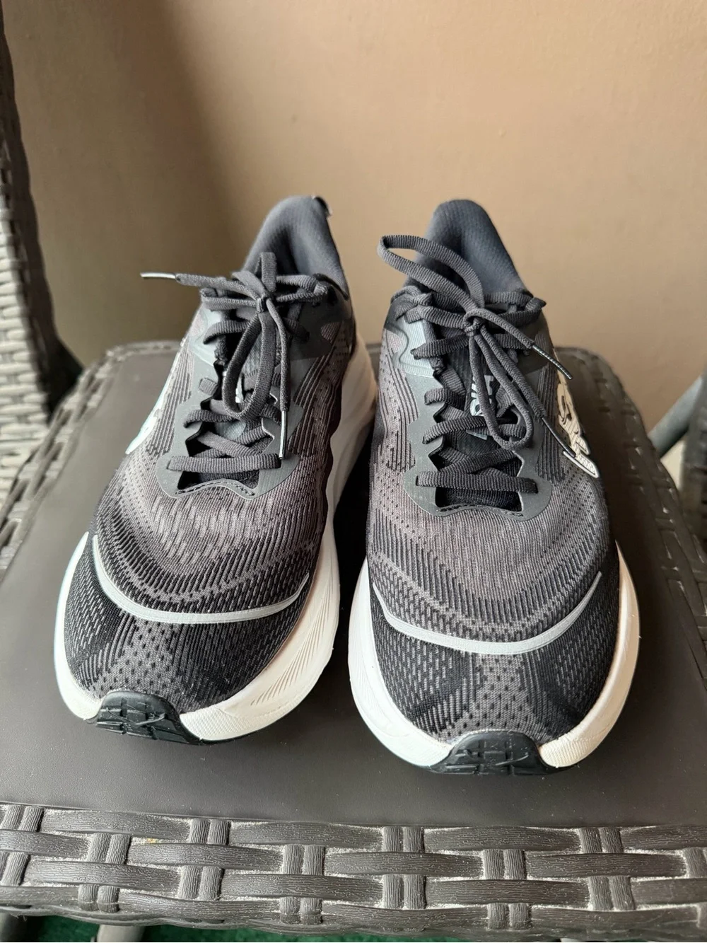 Hoka Mens Black & White Running Shoes